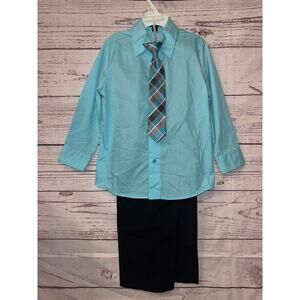 George NWOT Blue And Black Boys Suit with tie Sz 5